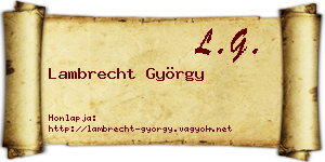 Lambrecht György névjegykártya